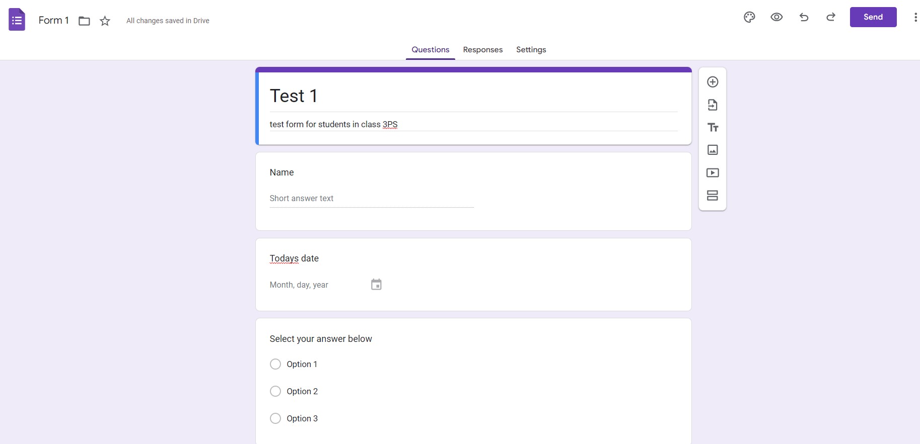 Create and share a test with Google Drive