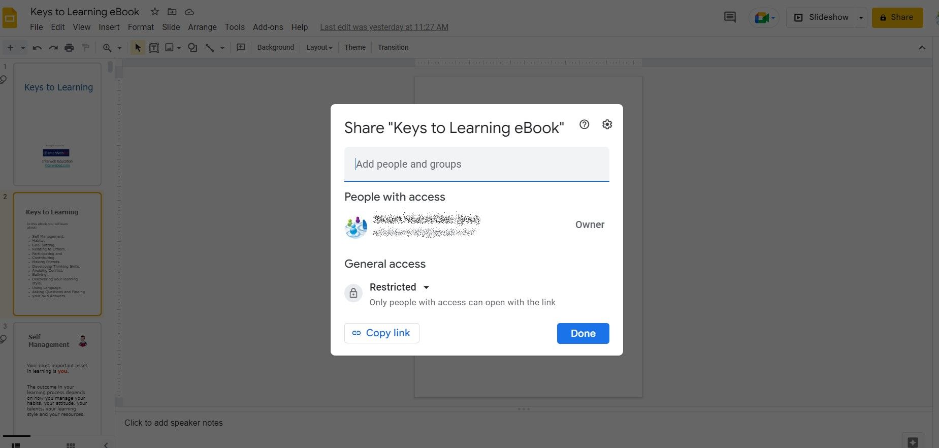 how to share a document in Google Drive